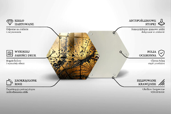 Tabla de cortar de vidrio Rocío y dientes de león