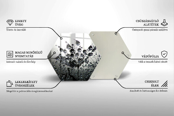Tabla de cortar de vidrio Dientes de león y rocío