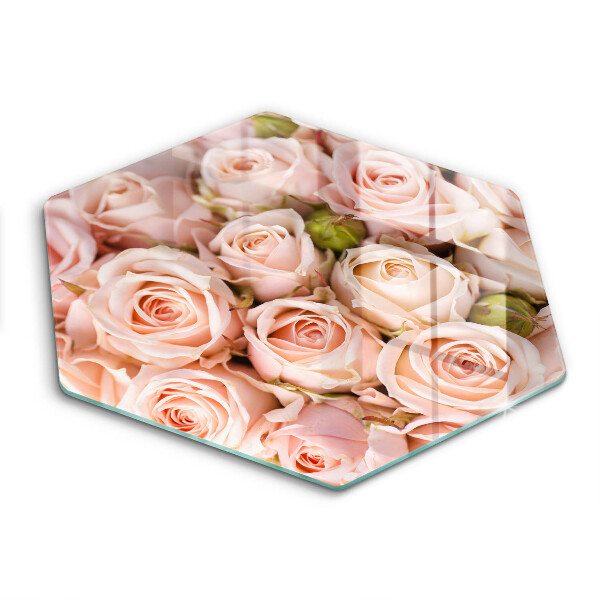 Tabla de cortar de vidrio Ramo de rosas delicadas