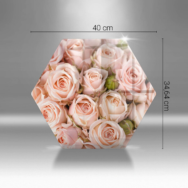 Tabla de cortar de vidrio Ramo de rosas delicadas