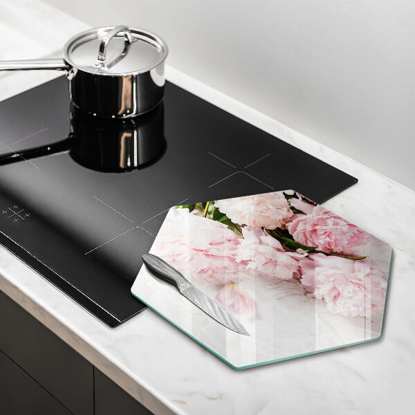 Tabla de cortar de vidrio Flores rosas delicadas