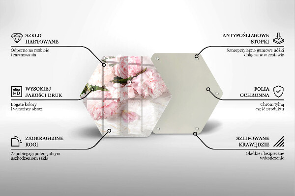 Tabla de cortar de vidrio Flores rosas delicadas