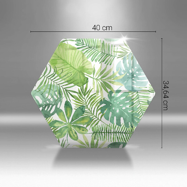 Tabla de cortar de vidrio Hojas boho acuarela