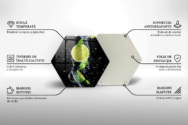 Tabla de cortar de vidrio Limas jugosas en agua
