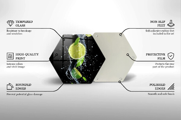 Tabla de cortar de vidrio Limas jugosas en agua