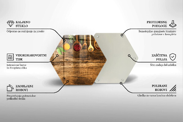 Tabla de cortar de vidrio Cucharas de madera de especias
