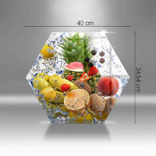 Tabla de cortar de vidrio Fruta jugosa y agua