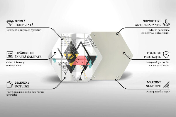 Tabla de cortar de vidrio Triángulos abstractos