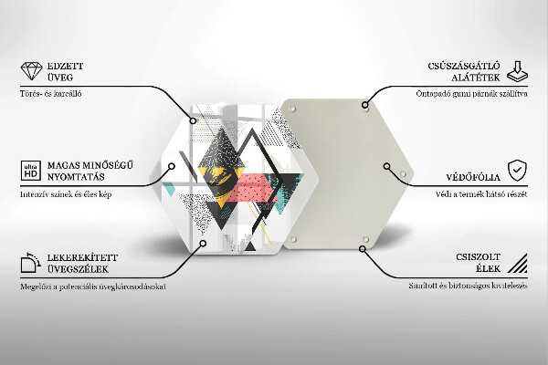 Tabla de cortar de vidrio Triángulos abstractos