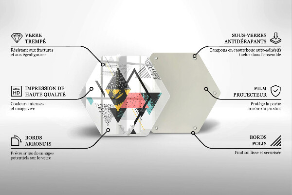 Tabla de cortar de vidrio Triángulos abstractos