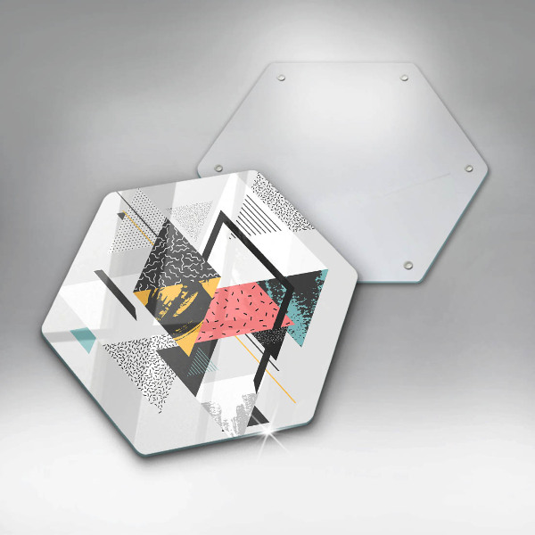 Tabla de cortar de vidrio Triángulos abstractos