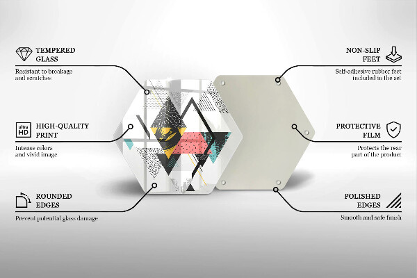 Tabla de cortar de vidrio Triángulos abstractos
