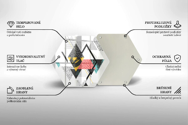 Tabla de cortar de vidrio Triángulos abstractos