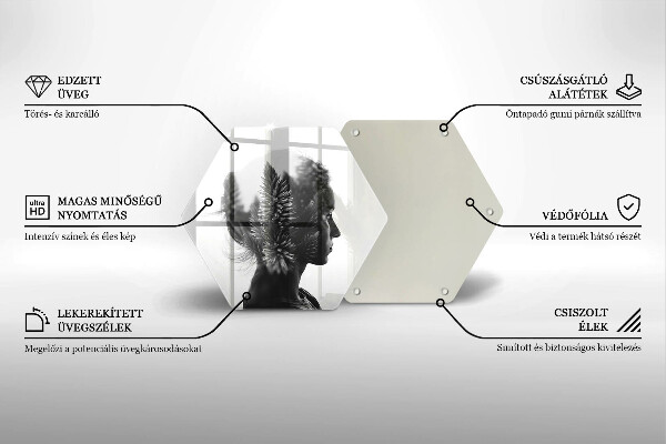 Tabla de cortar de vidrio Mujer y bosque