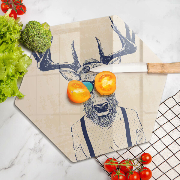 Tabla de cortar de vidrio Ilustración de hombre ciervo