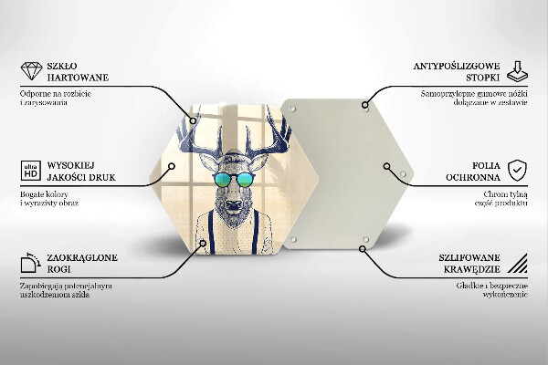 Tabla de cortar de vidrio Ilustración de hombre ciervo