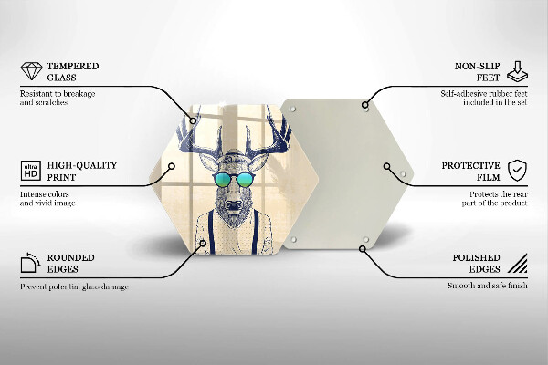 Tabla de cortar de vidrio Ilustración de hombre ciervo