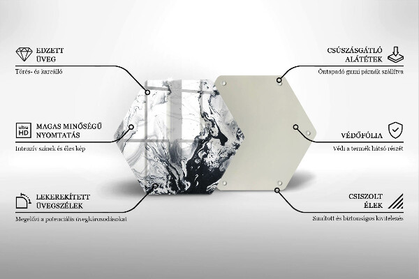Tabla de cortar de vidrio Abstracción de tinta