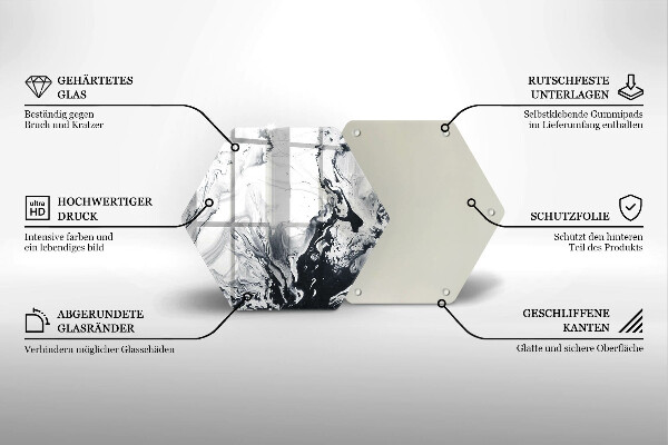Tabla de cortar de vidrio Abstracción de tinta
