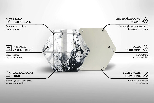 Tabla de cortar de vidrio Abstracción de tinta