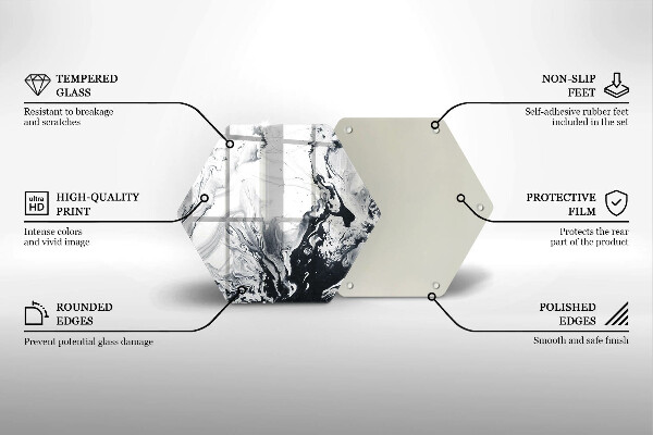Tabla de cortar de vidrio Abstracción de tinta