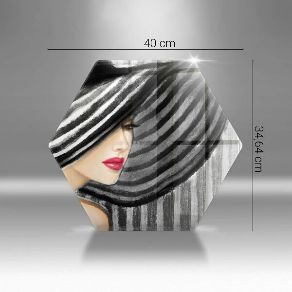 Tabla de cortar de vidrio Mujer con sombrero