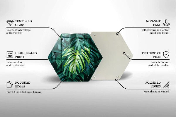 Tabla de cortar de vidrio Hojas de monstera salvaje