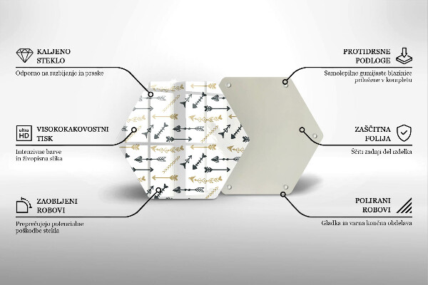 Tabla de cortar de vidrio Patrón de flechas boho