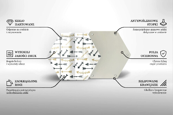 Tabla de cortar de vidrio Patrón de flechas boho