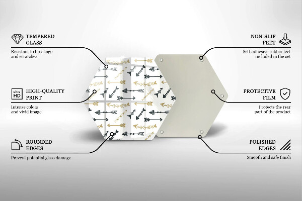 Tabla de cortar de vidrio Patrón de flechas boho