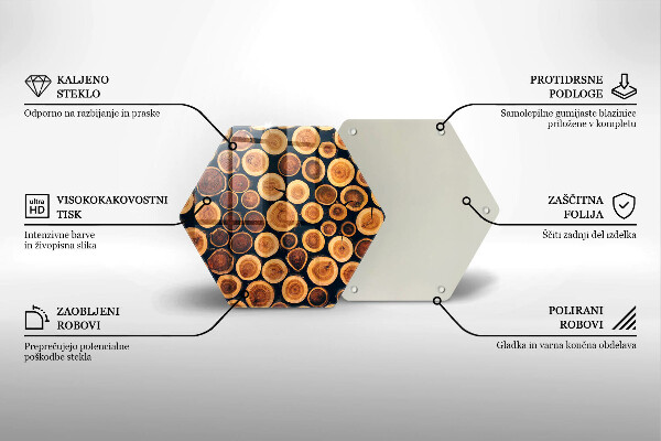 Tabla de cortar de vidrio Tocones de árboles de madera