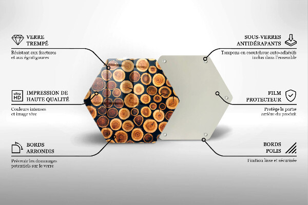 Tabla de cortar de vidrio Tocones de árboles de madera