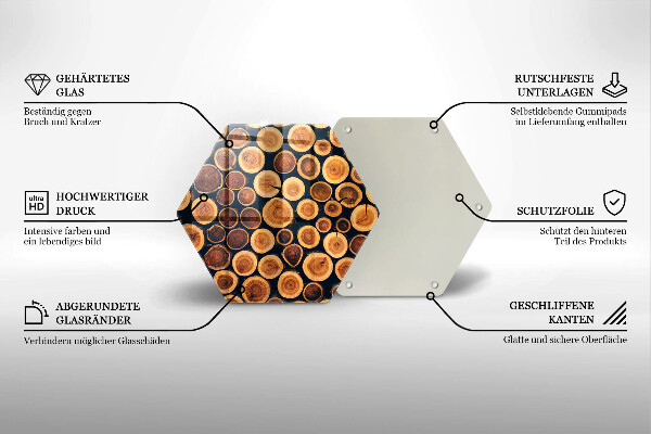 Tabla de cortar de vidrio Tocones de árboles de madera