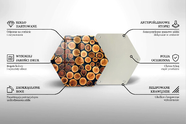 Tabla de cortar de vidrio Tocones de árboles de madera