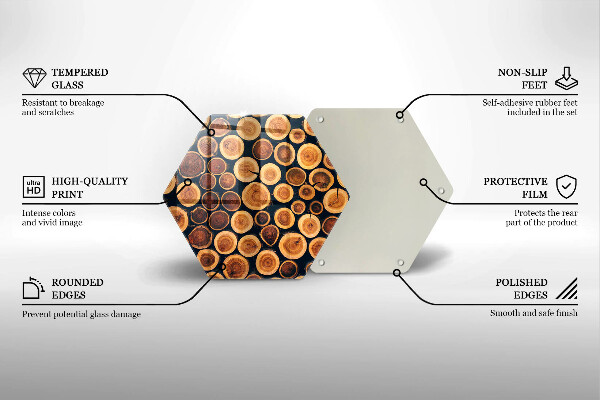 Tabla de cortar de vidrio Tocones de árboles de madera