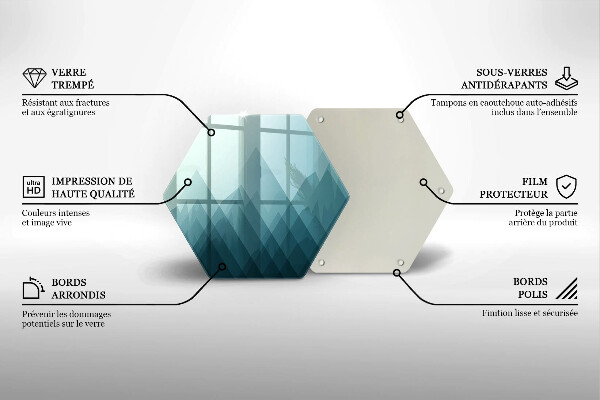 Tabla de cortar de vidrio Montañas abstractas
