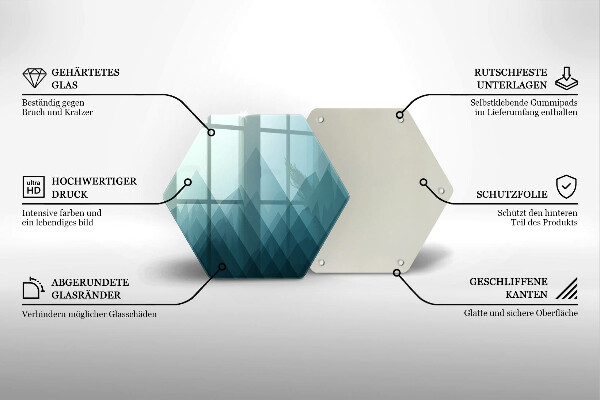 Tabla de cortar de vidrio Montañas abstractas