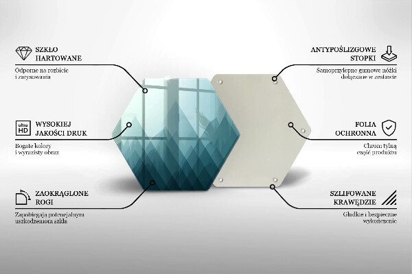 Tabla de cortar de vidrio Montañas abstractas