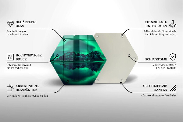 Tabla de cortar de vidrio Paisaje de la aurora boreal