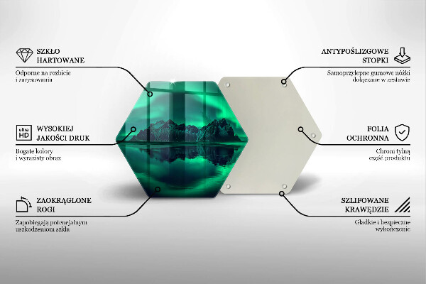 Tabla de cortar de vidrio Paisaje de la aurora boreal
