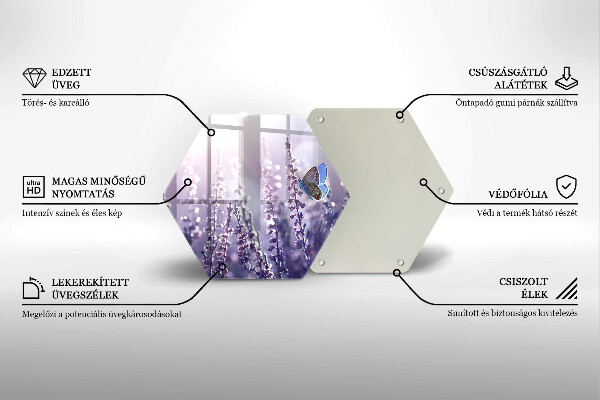 Tabla de cortar de vidrio Flores silvestres y mariposas