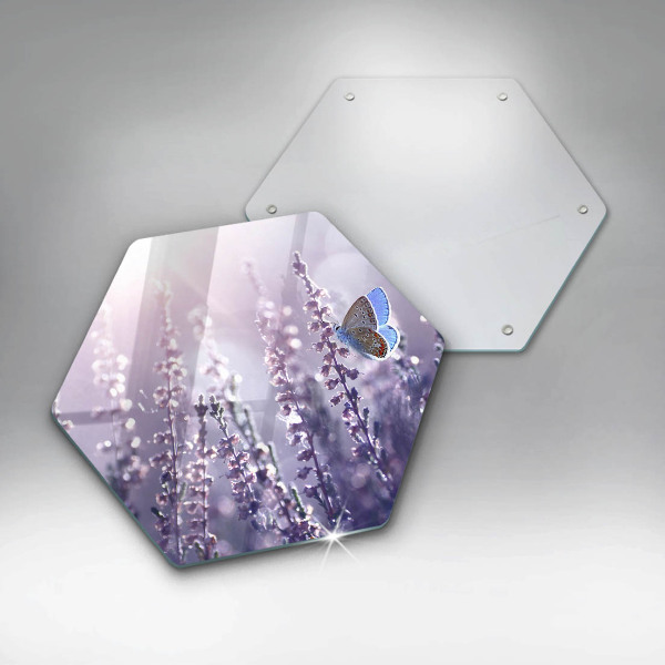 Tabla de cortar de vidrio Flores silvestres y mariposas