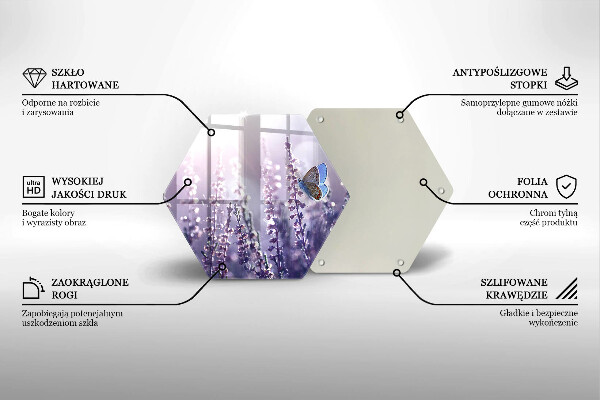 Tabla de cortar de vidrio Flores silvestres y mariposas