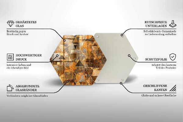 Tabla de cortar de vidrio Patrones sin fisuras de figuras geométricas
