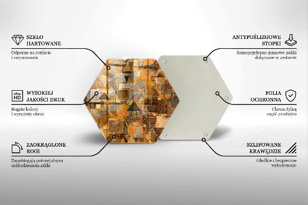 Tabla de cortar de vidrio Patrones sin fisuras de figuras geométricas