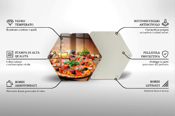 Tabla de cortar de vidrio Pizza italiana