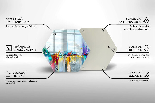 Tabla de cortar de vidrio Abstracción pintada