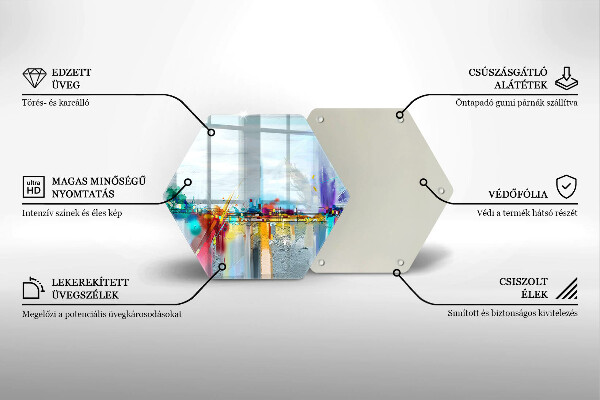 Tabla de cortar de vidrio Abstracción pintada