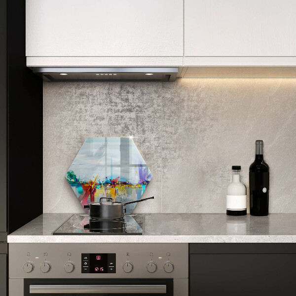 Tabla de cortar de vidrio Abstracción pintada