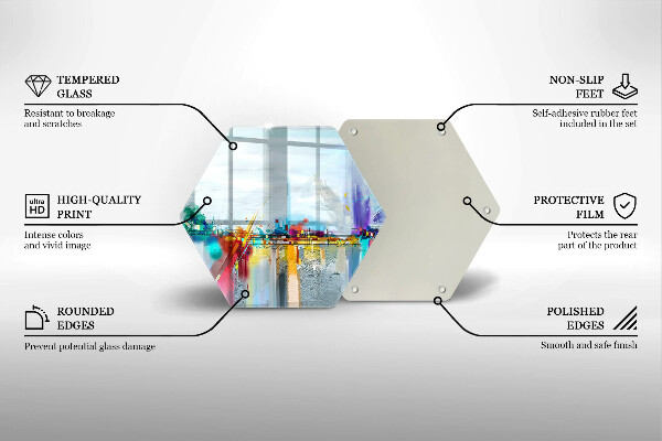 Tabla de cortar de vidrio Abstracción pintada